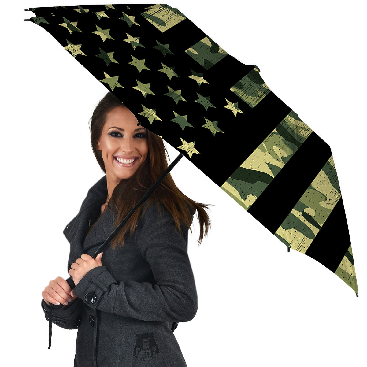 American Flag Camouflage Print Umbrella-grizzshop
