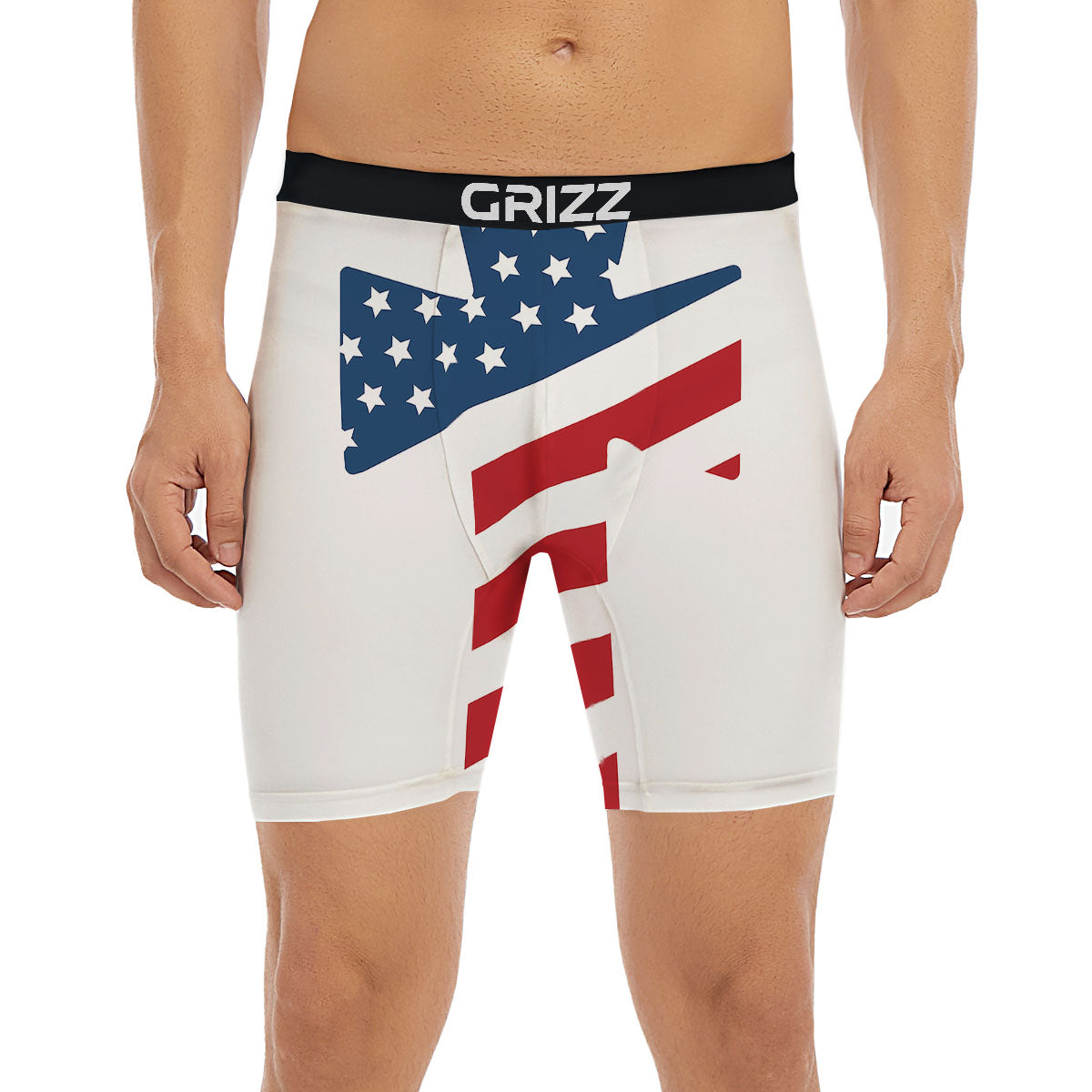 American Flag Christian Cross Print Boxer Briefs-grizzshop
