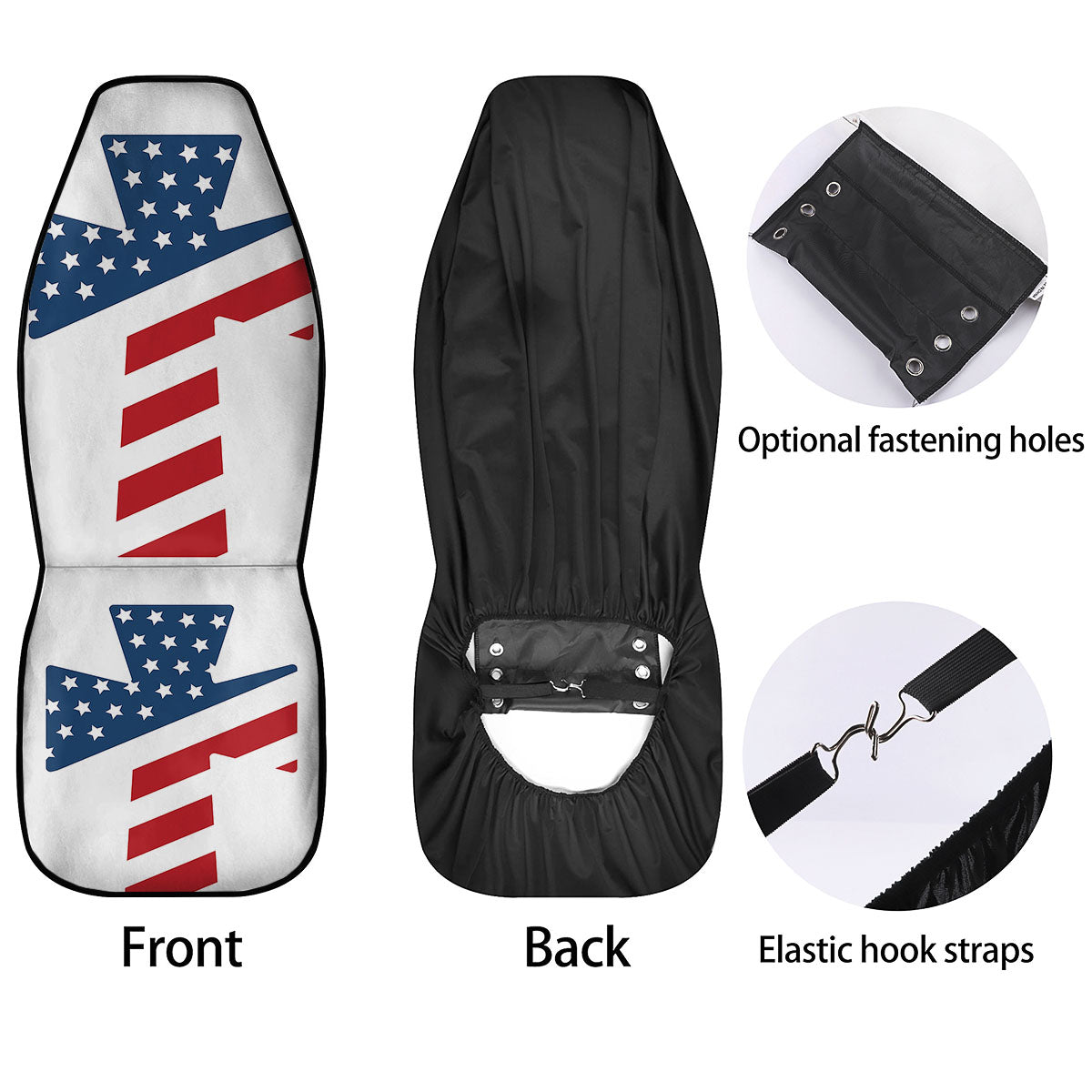 American Flag Christian Cross Print Car Seat Covers-grizzshop