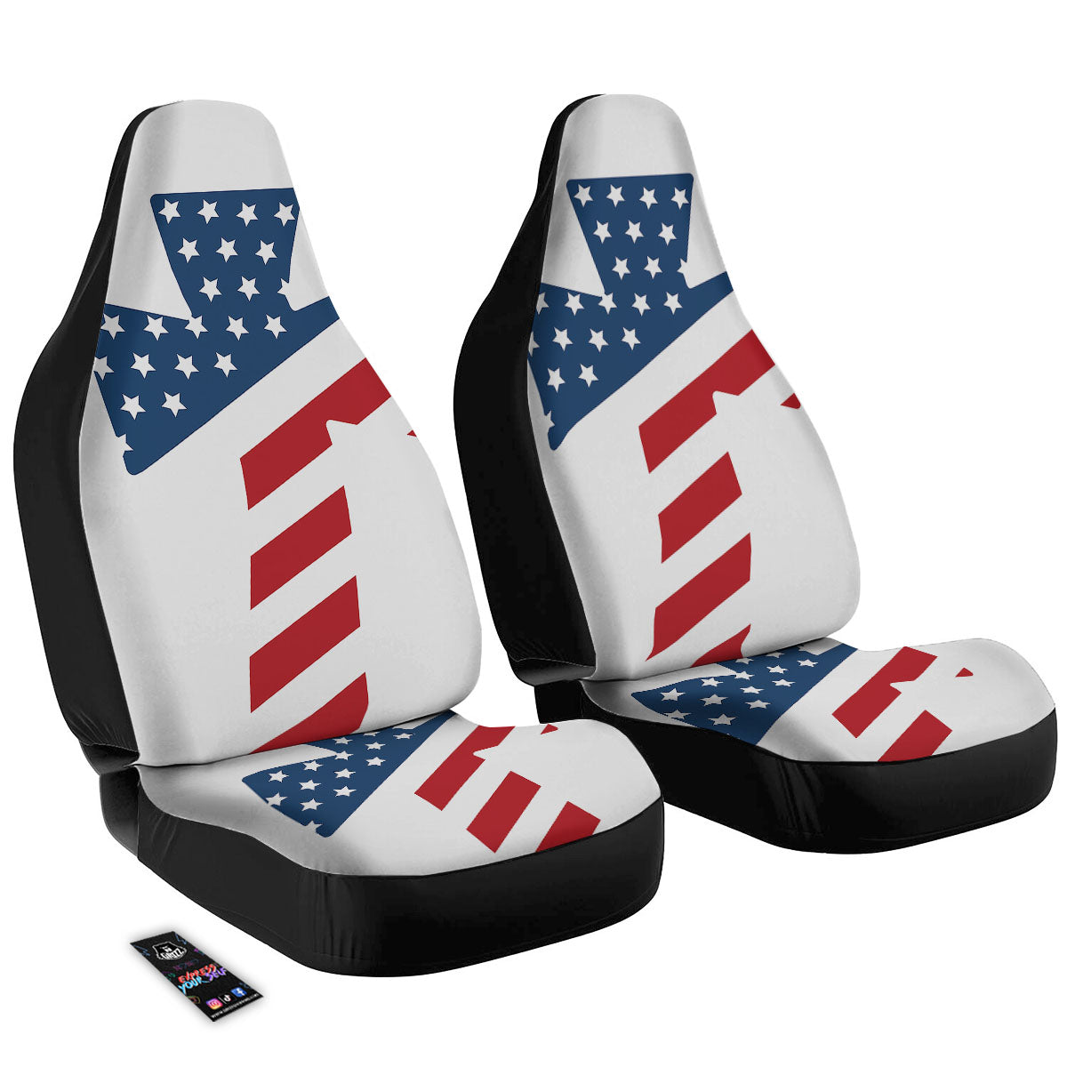 American Flag Christian Cross Print Car Seat Covers-grizzshop
