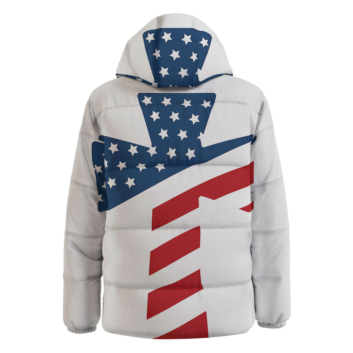 American Flag Christian Cross Print Down Jacket-grizzshop