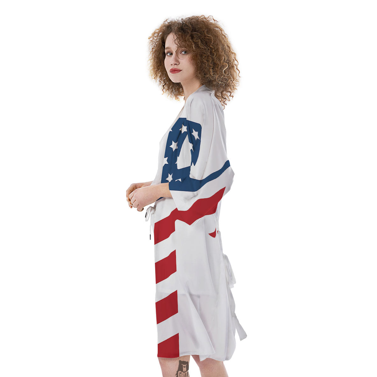 American Flag Christian Cross Print Kimono-grizzshop