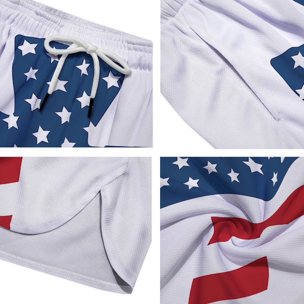 American Flag Christian Cross Print Men's Running Shorts-grizzshop
