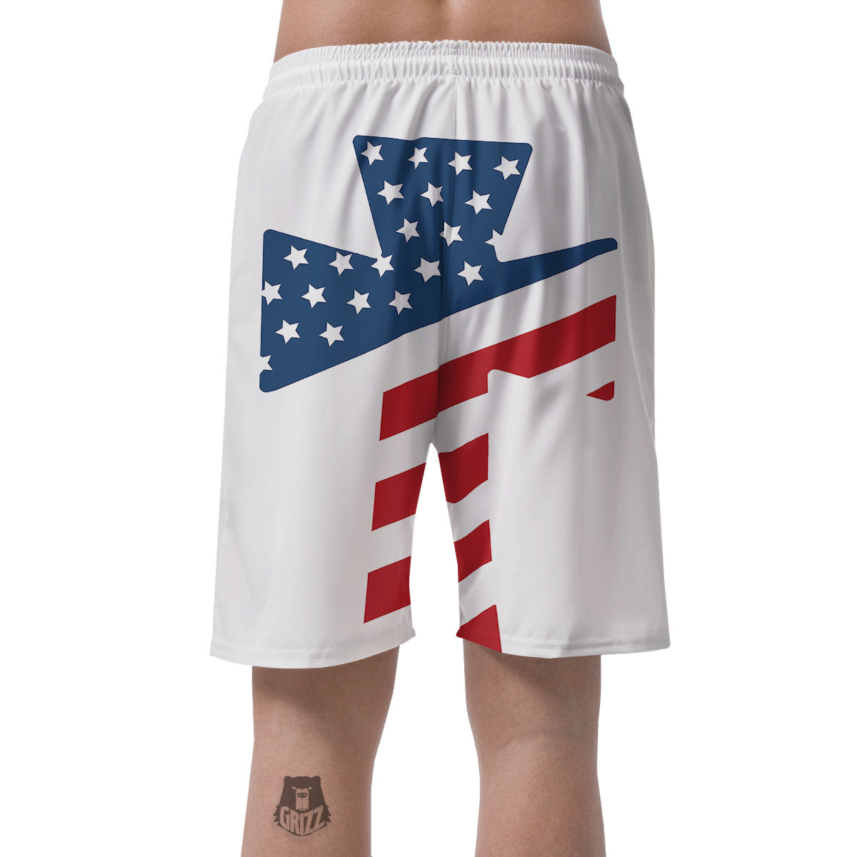 American Flag Christian Cross Print Men's Shorts-grizzshop