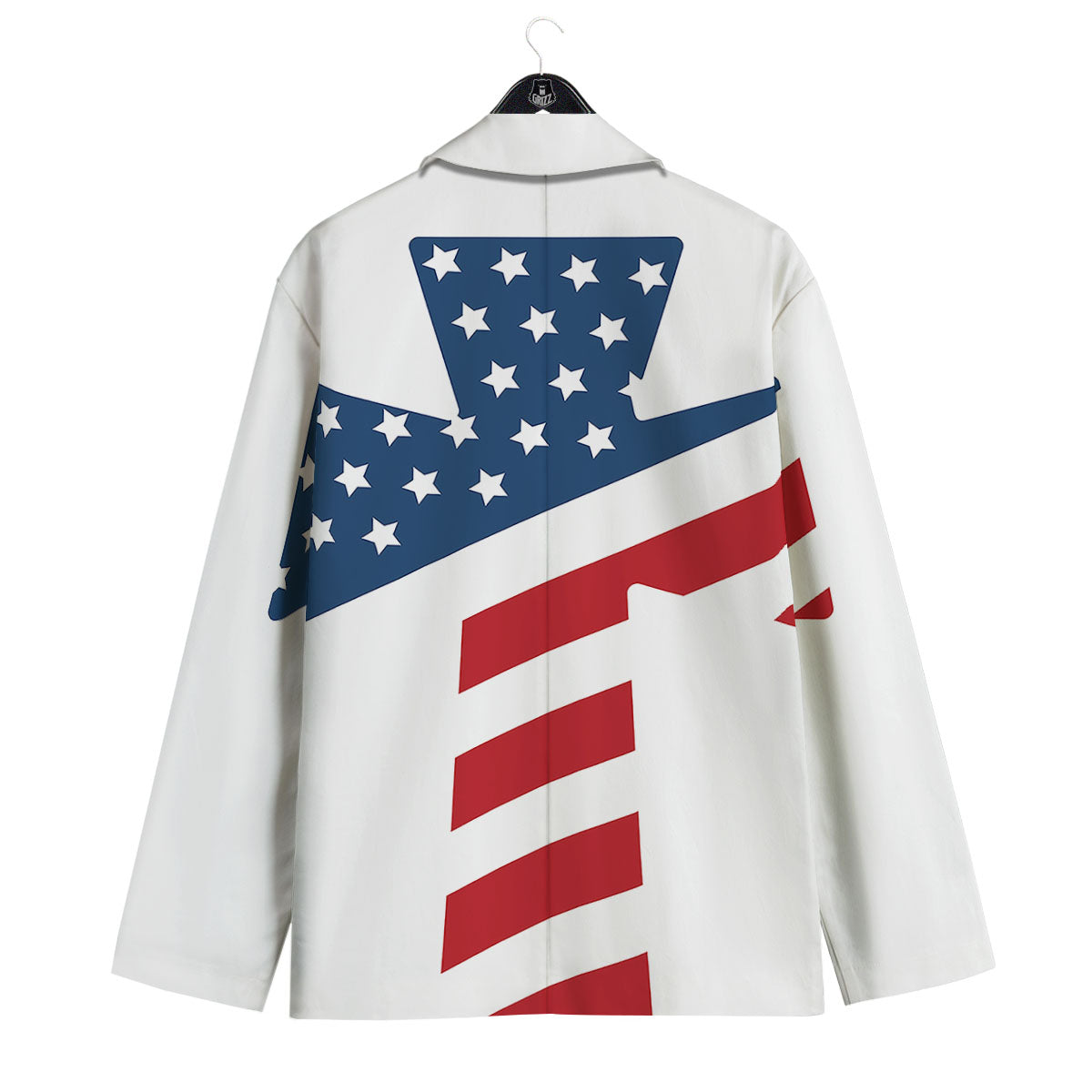 American Flag Christian Cross Print Men's Sport Coat-grizzshop