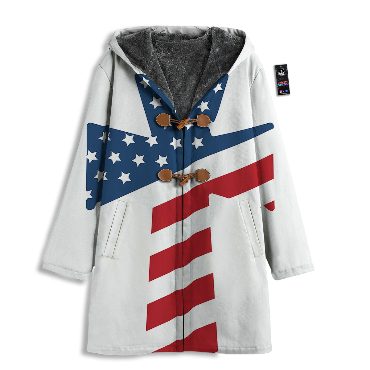 American Flag Christian Cross Print Men's Windbreaker Jacket-grizzshop