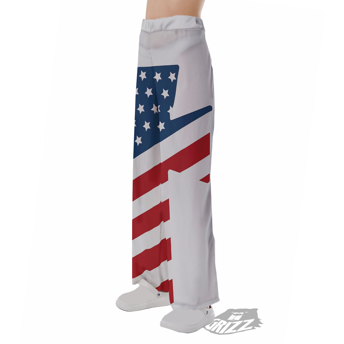 American Flag Christian Cross Print Pajama Pants-grizzshop