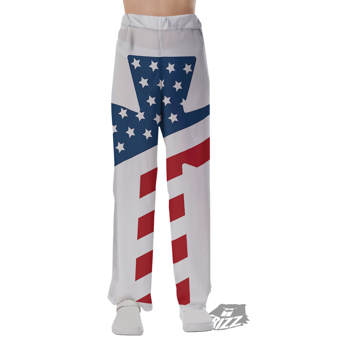 American Flag Christian Cross Print Pajama Pants-grizzshop
