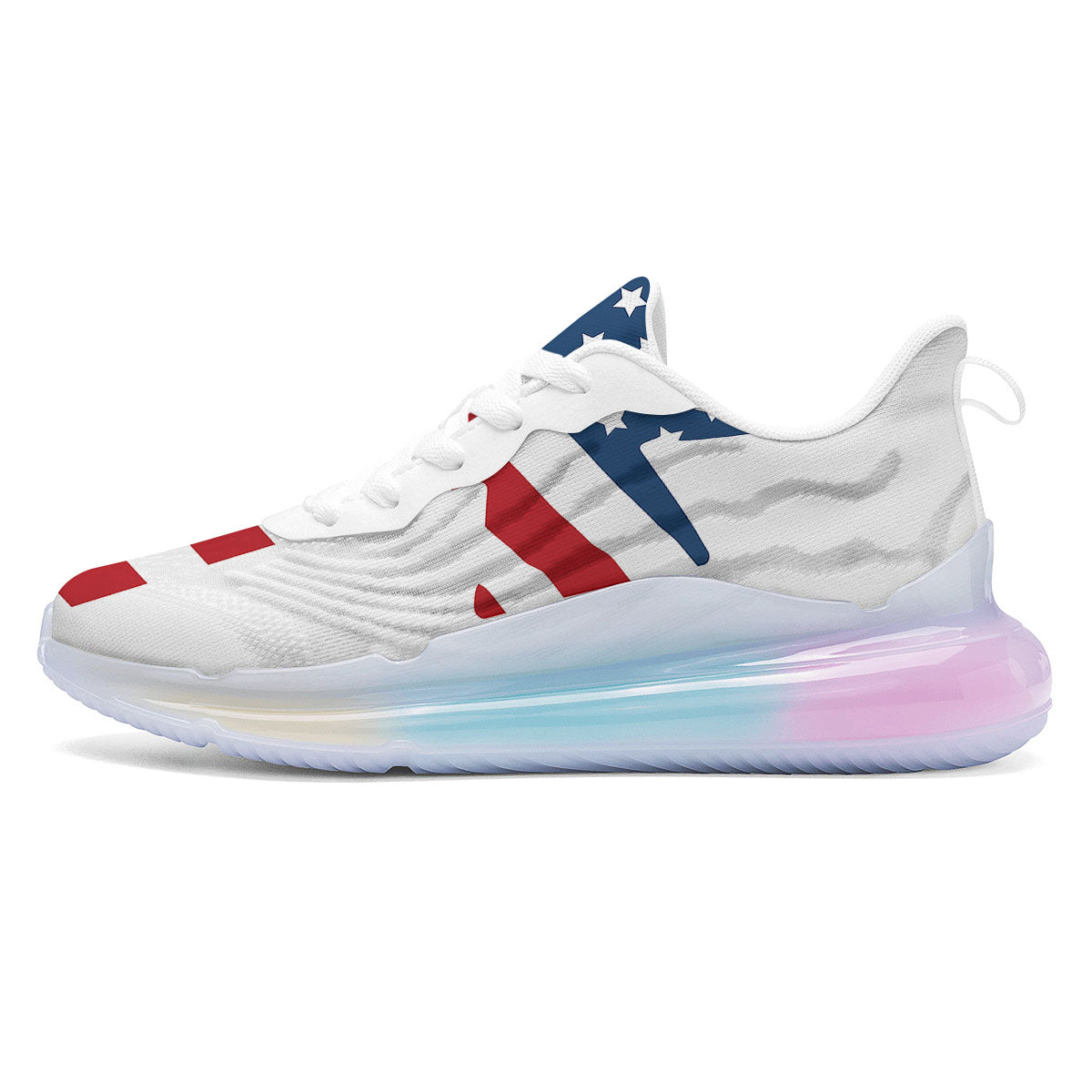 American Flag Christian Cross Print Running Sneakers-grizzshop