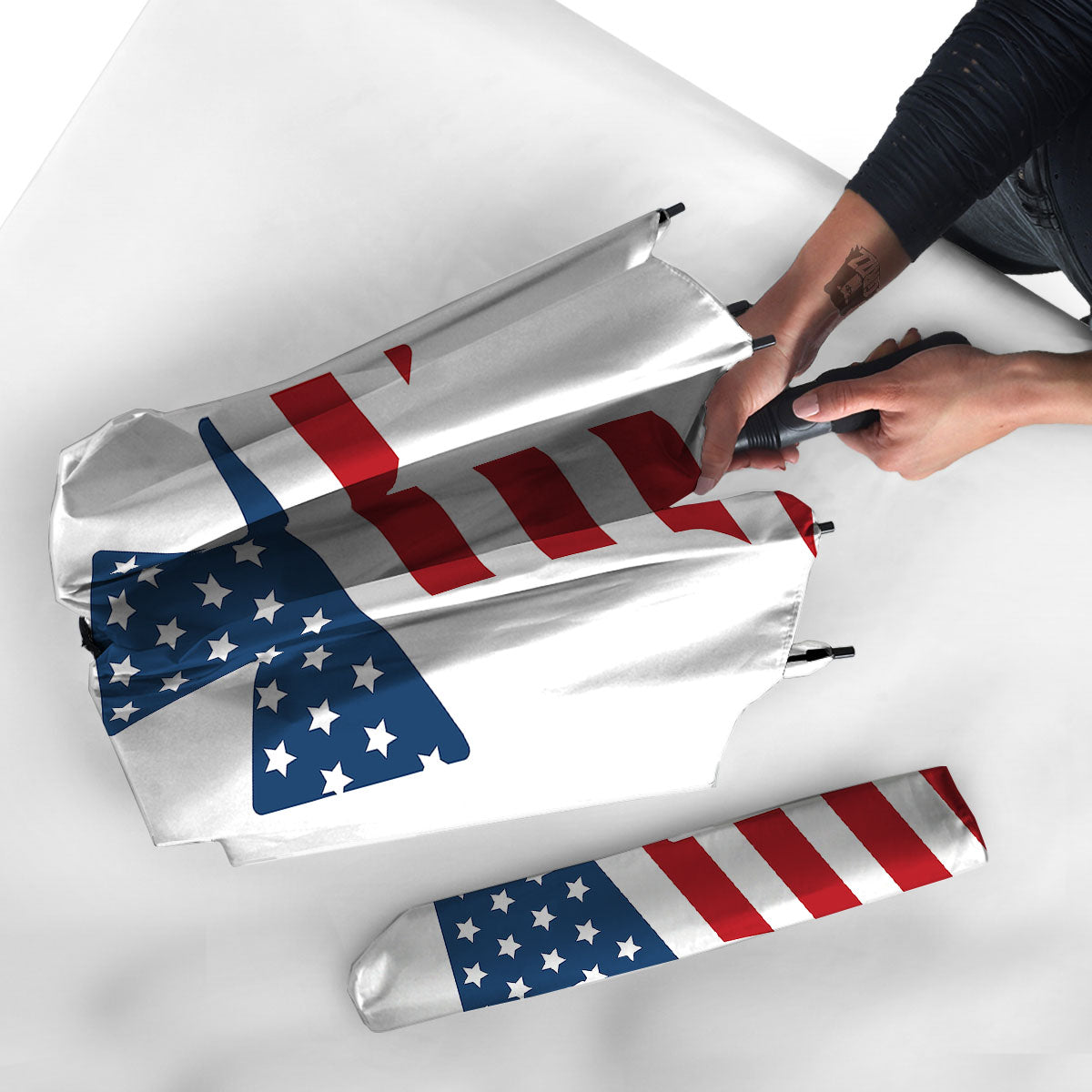 American Flag Christian Cross Print Umbrella-grizzshop