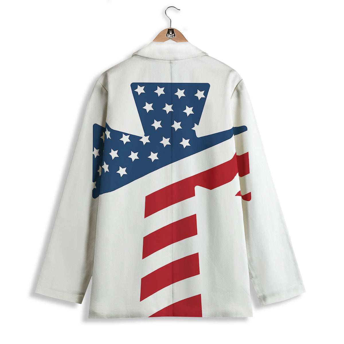 American Flag Christian Cross Print Women's Blazer-grizzshop