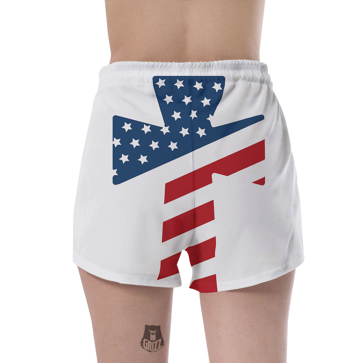 American Flag Christian Cross Print Women's Shorts-grizzshop