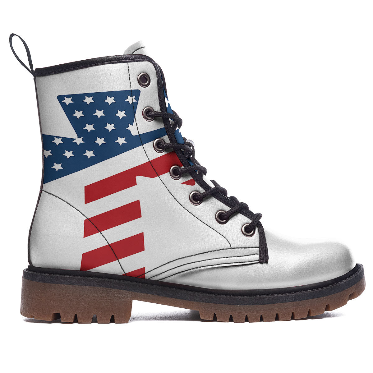 American Flag Christian Cross Print Work Boots-grizzshop