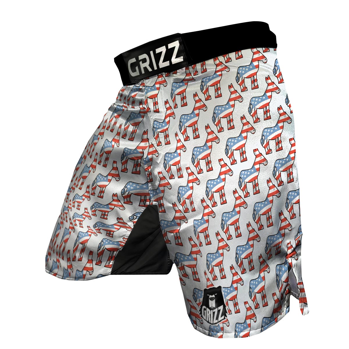 American Flag Donkey Pattern Print MMA Shorts-grizzshop