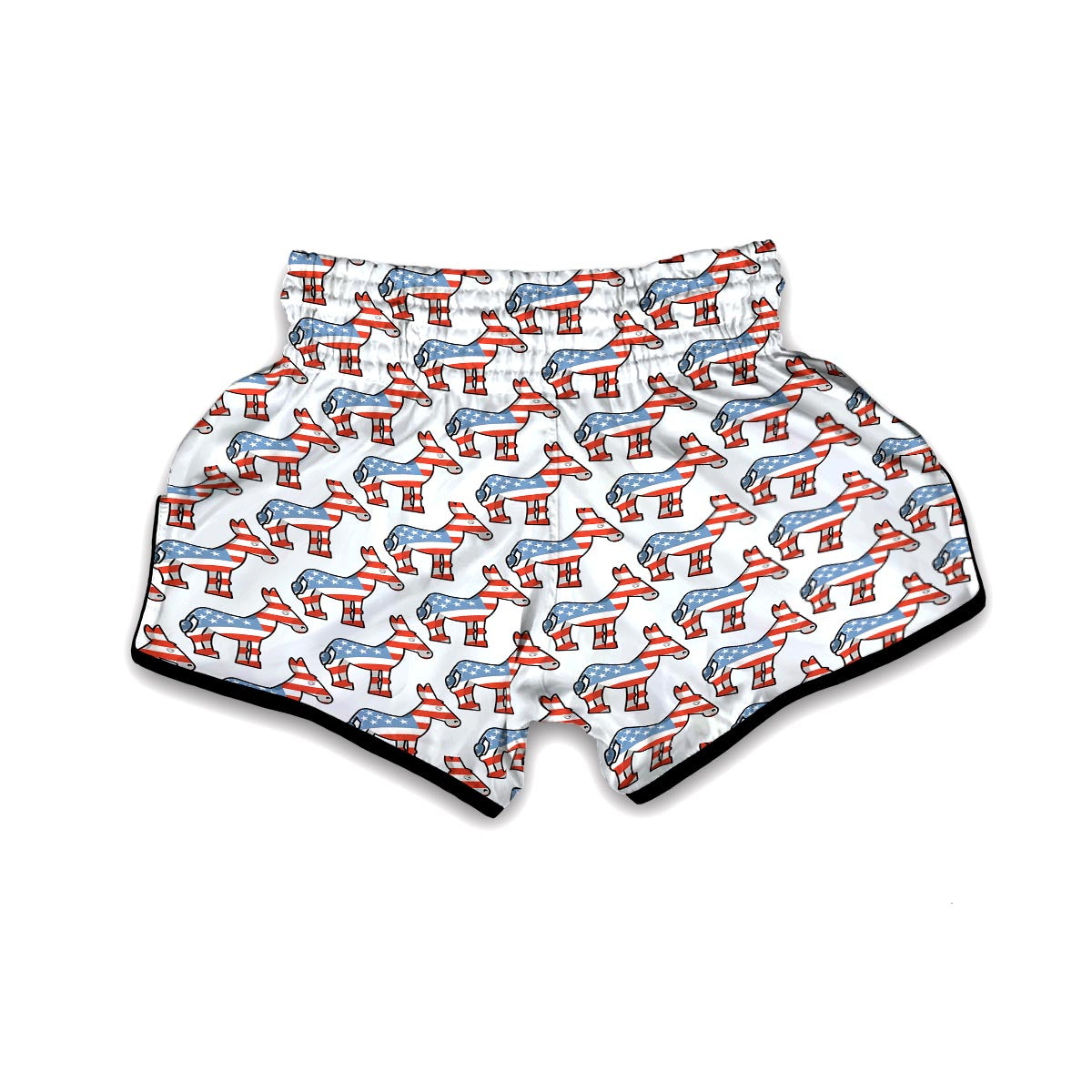 American Flag Donkey Pattern Print Muay Thai Boxing Shorts-grizzshop