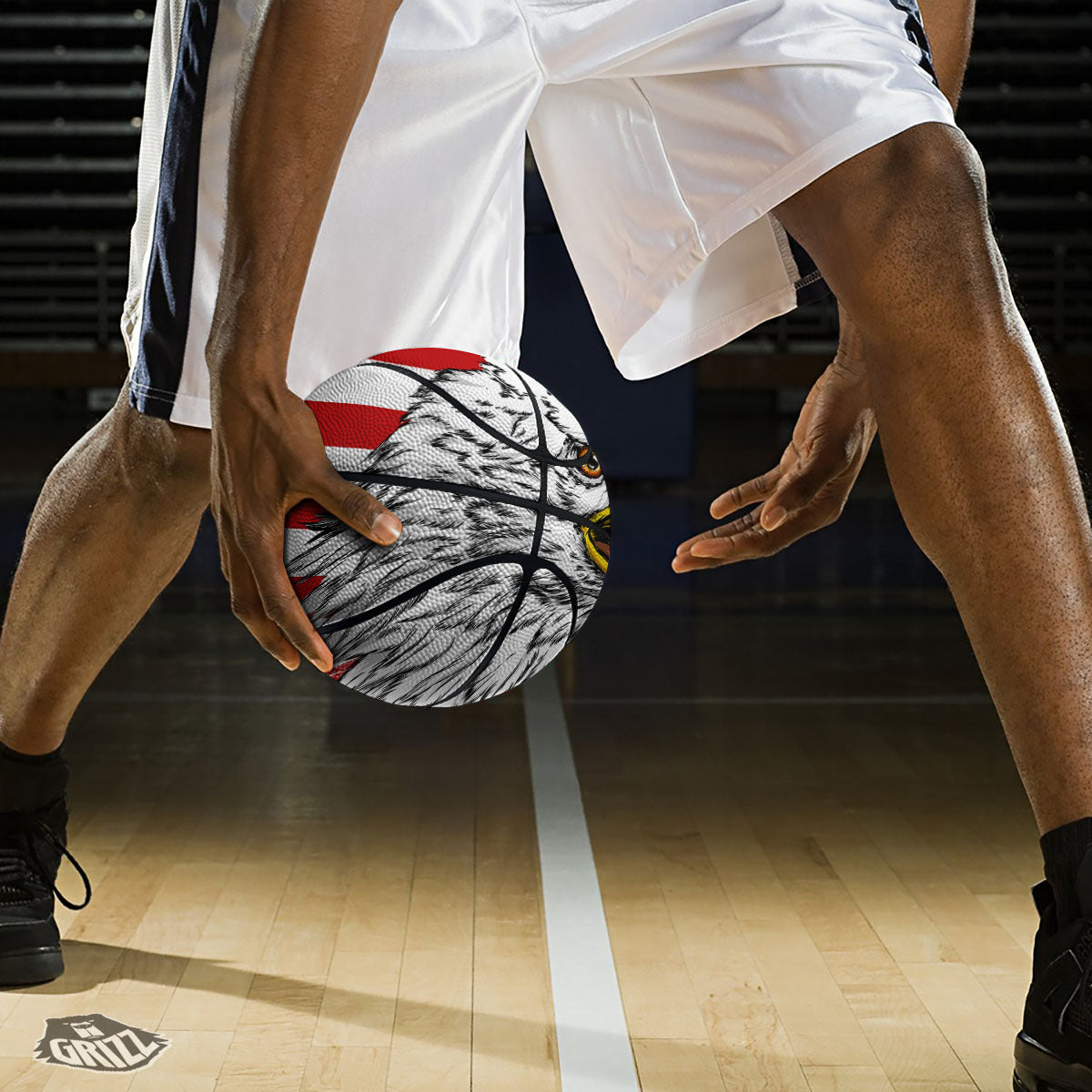 American Flag Eagle Print Basketball-grizzshop