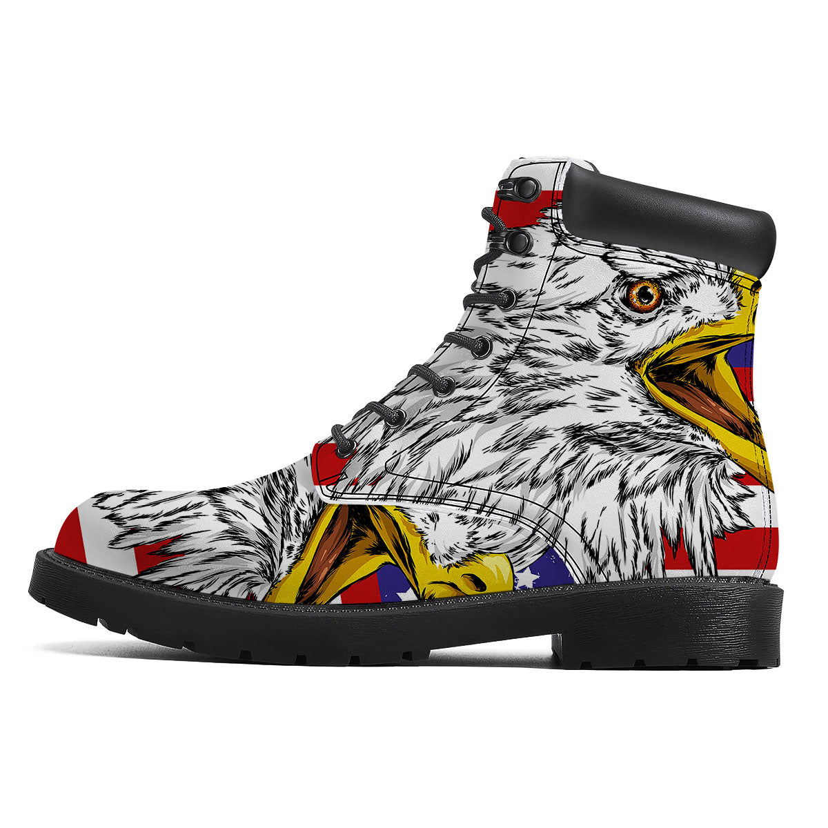 American Flag Eagle Print Boots-grizzshop