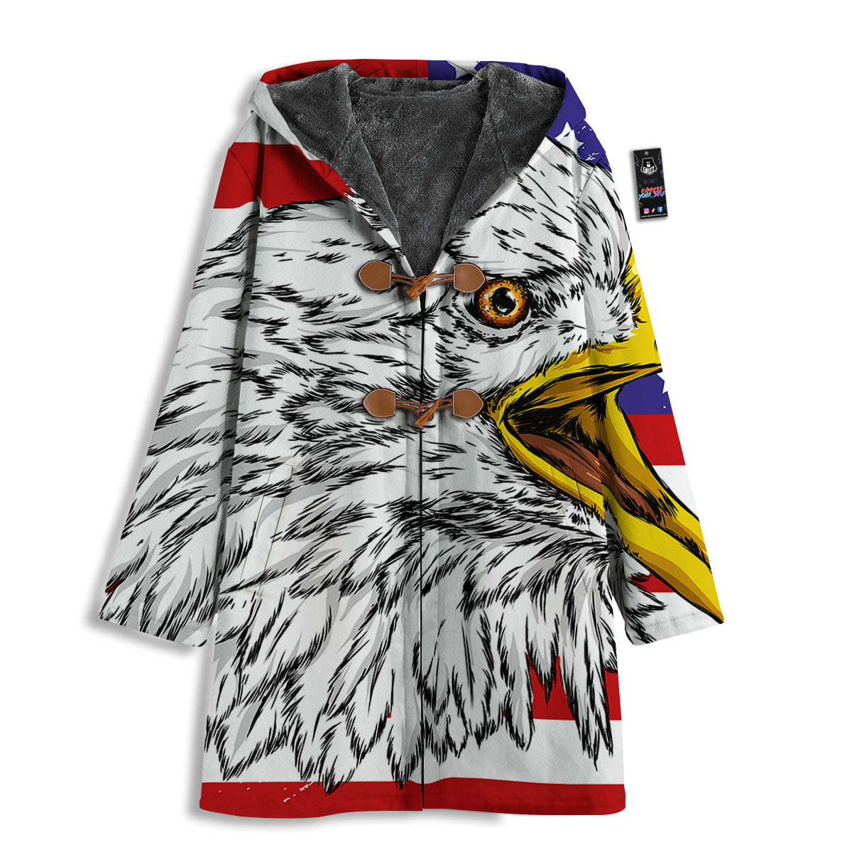 American Flag Eagle Print Men's Windbreaker Jacket-grizzshop