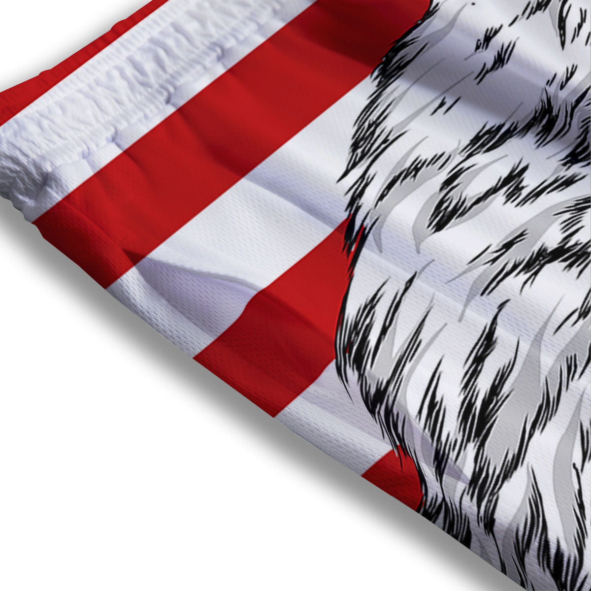 American Flag Eagle Print Mesh Shorts