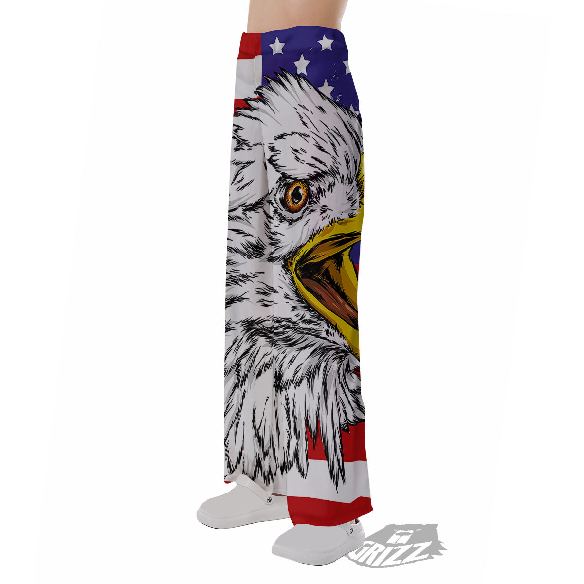 American Flag Eagle Print Pajama Pants-grizzshop