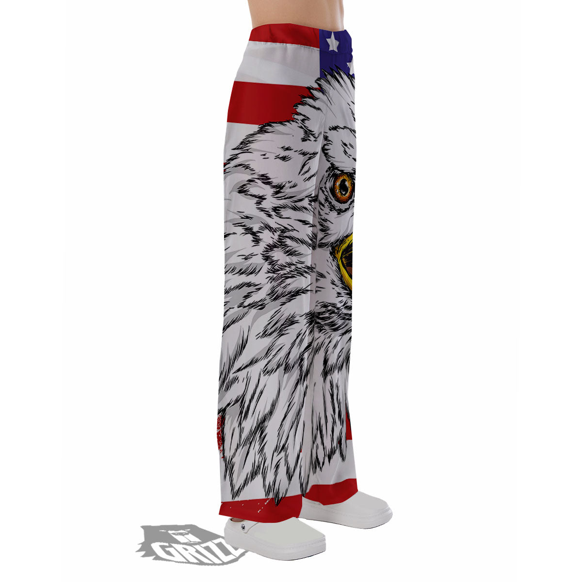 American Flag Eagle Print Pajama Pants-grizzshop