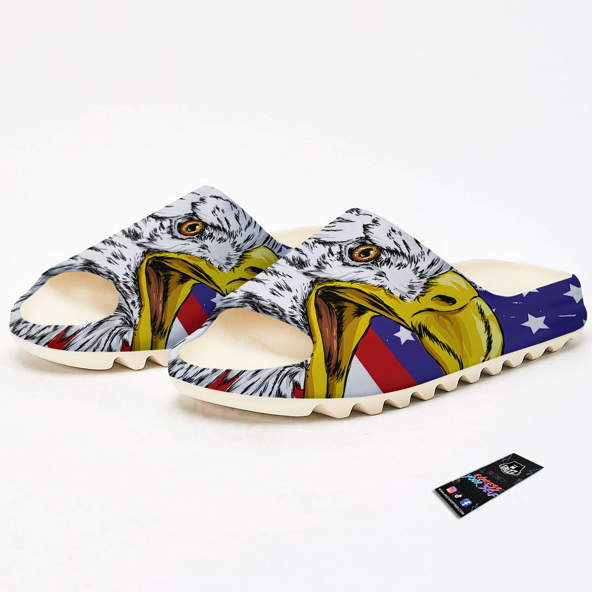 American Flag Eagle Print Sandals-grizzshop