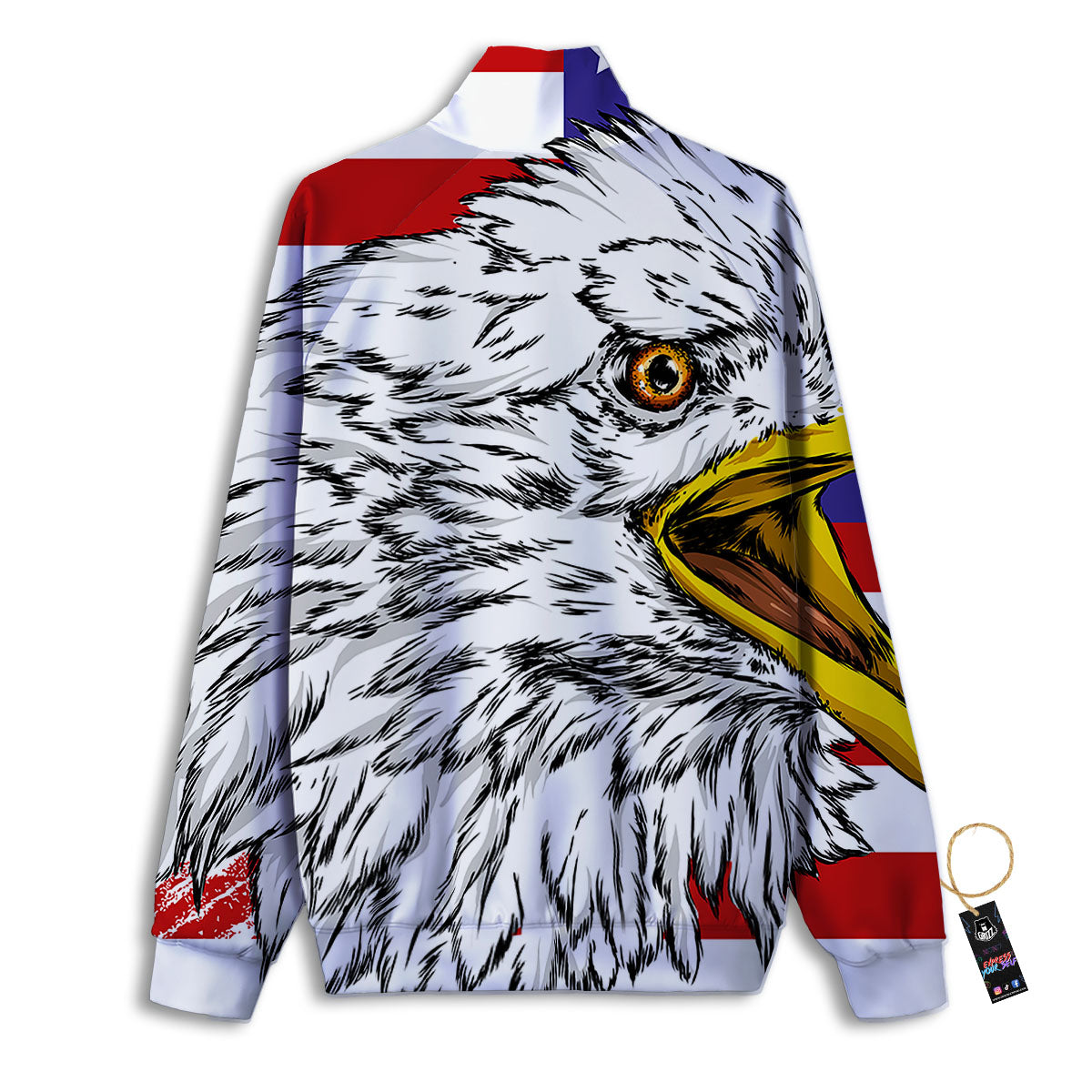 American Flag Eagle Print Track Jacket-grizzshop