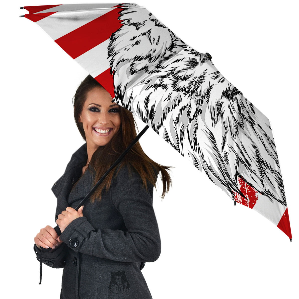 American Flag Eagle Print Umbrella-grizzshop