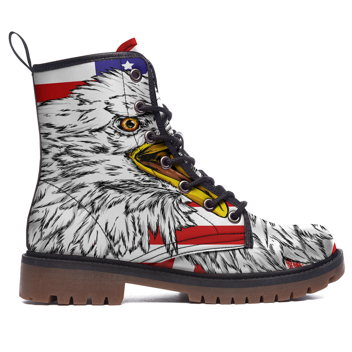 American Flag Eagle Print Work Boots-grizzshop