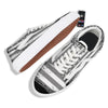 American Flag Grey Grunge Print Skate Shoes-grizzshop