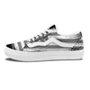 American Flag Grey Grunge Print Skate Shoes-grizzshop