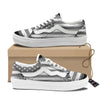 American Flag Grey Grunge Print Skate Shoes-grizzshop