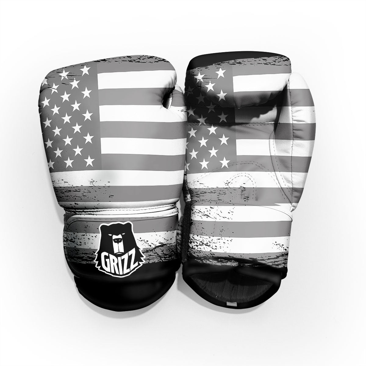 American Flag Grey Grunge Print Pro Boxing Glove