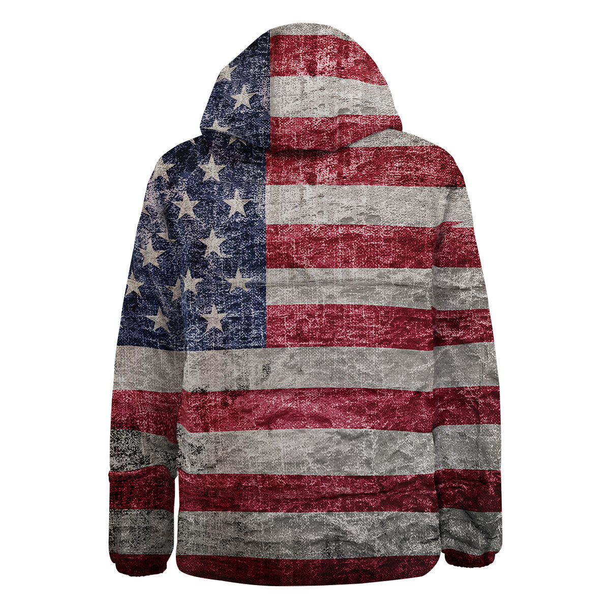 American Flag Grunge Print Down Jacket-grizzshop