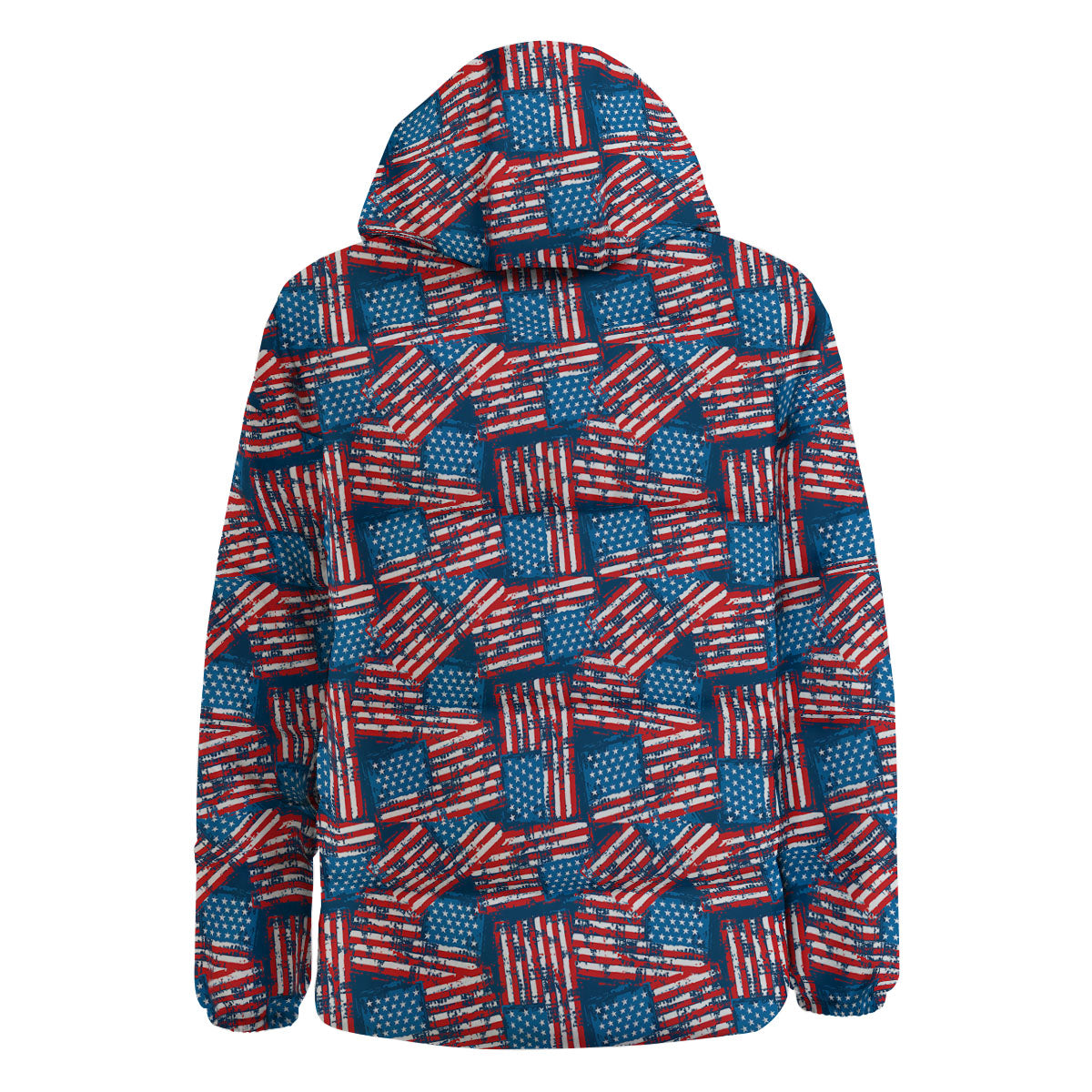 American Flag Grunge Print Pattern Down Jacket-grizzshop