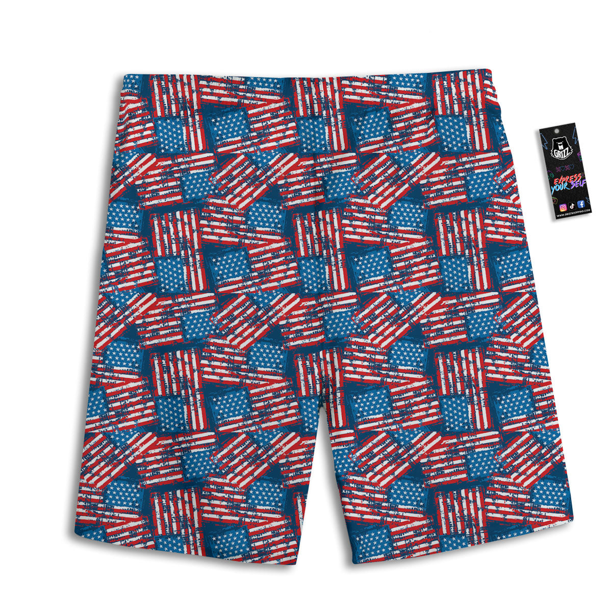 American Native Tribal Chevron Print Men's Athletic Shorts