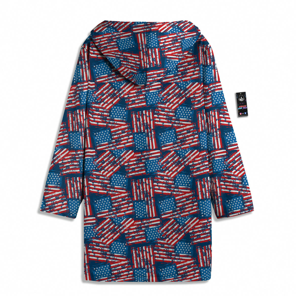 American Flag Grunge Print Pattern Men's Windbreaker Jacket-grizzshop