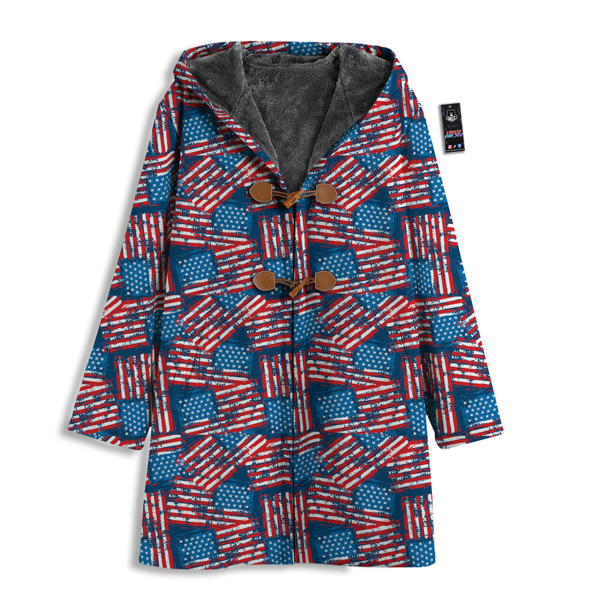 American Flag Grunge Print Pattern Men's Windbreaker Jacket-grizzshop