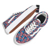 American Flag Grunge Print Pattern Skate Shoes-grizzshop