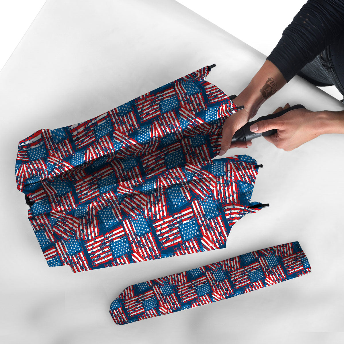 American Flag Grunge Print Pattern Umbrella-grizzshop
