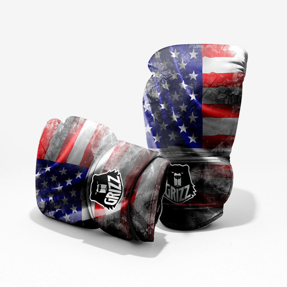 American Flag Grunge Ripped Paper Print Pro Boxing Glove