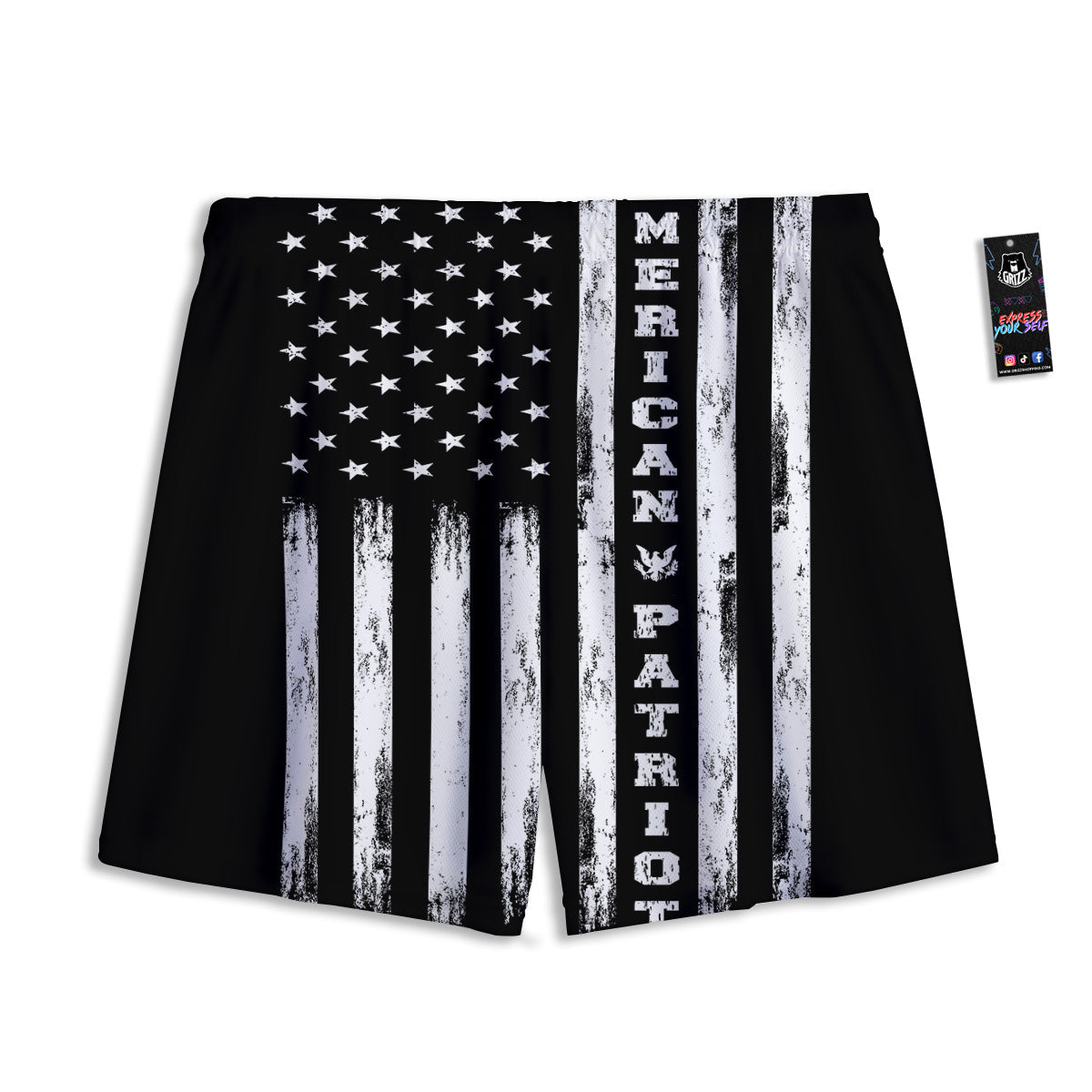 Artwork Glitter Green Print Mesh Shorts