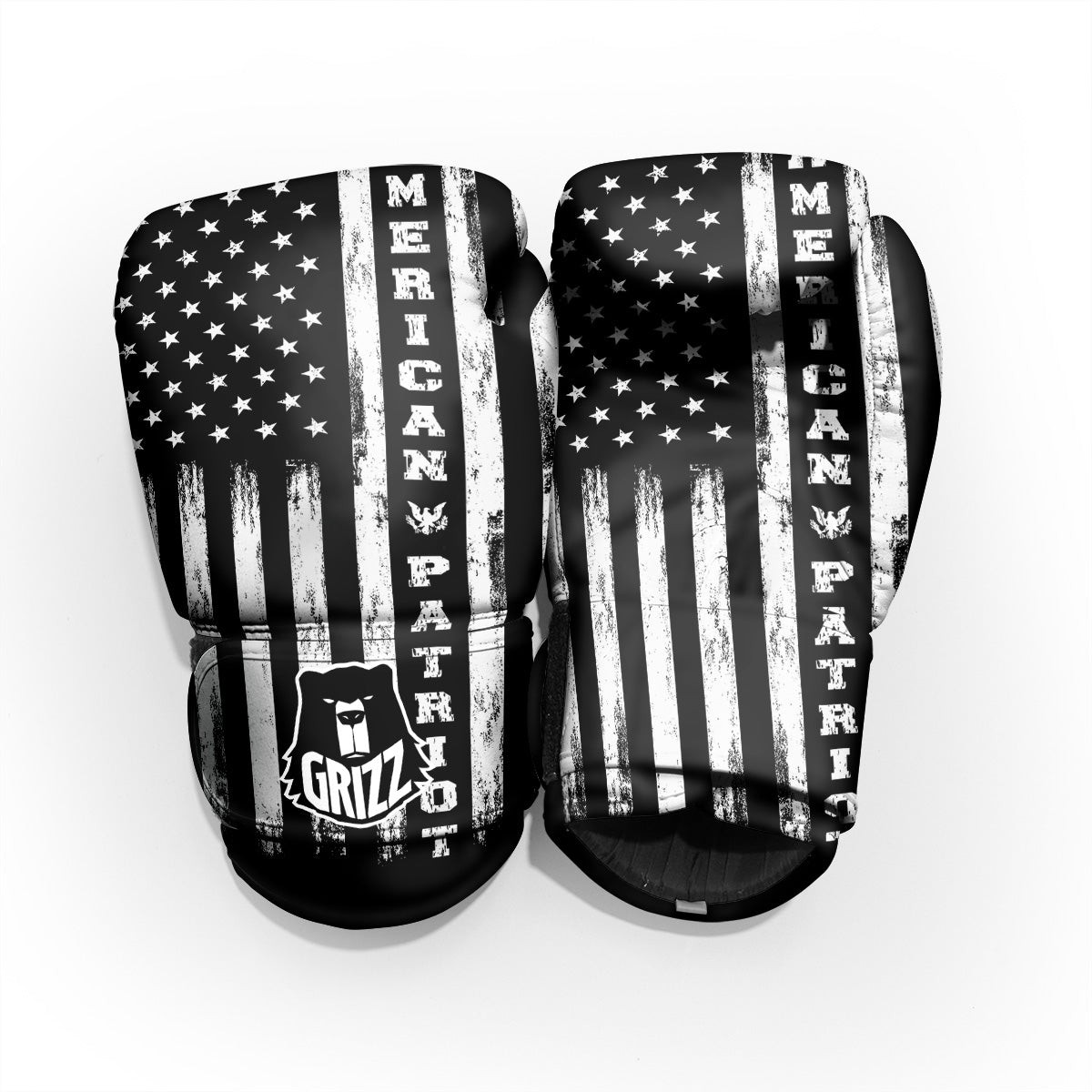 American Flag Grunge White And Black Print Pro Boxing Glove