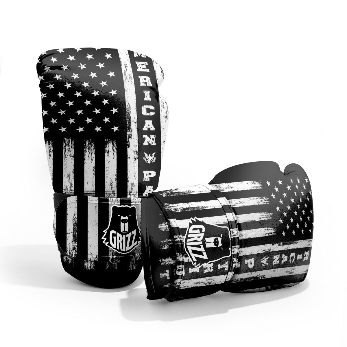American Flag Grunge White And Black Print Pro Boxing Glove