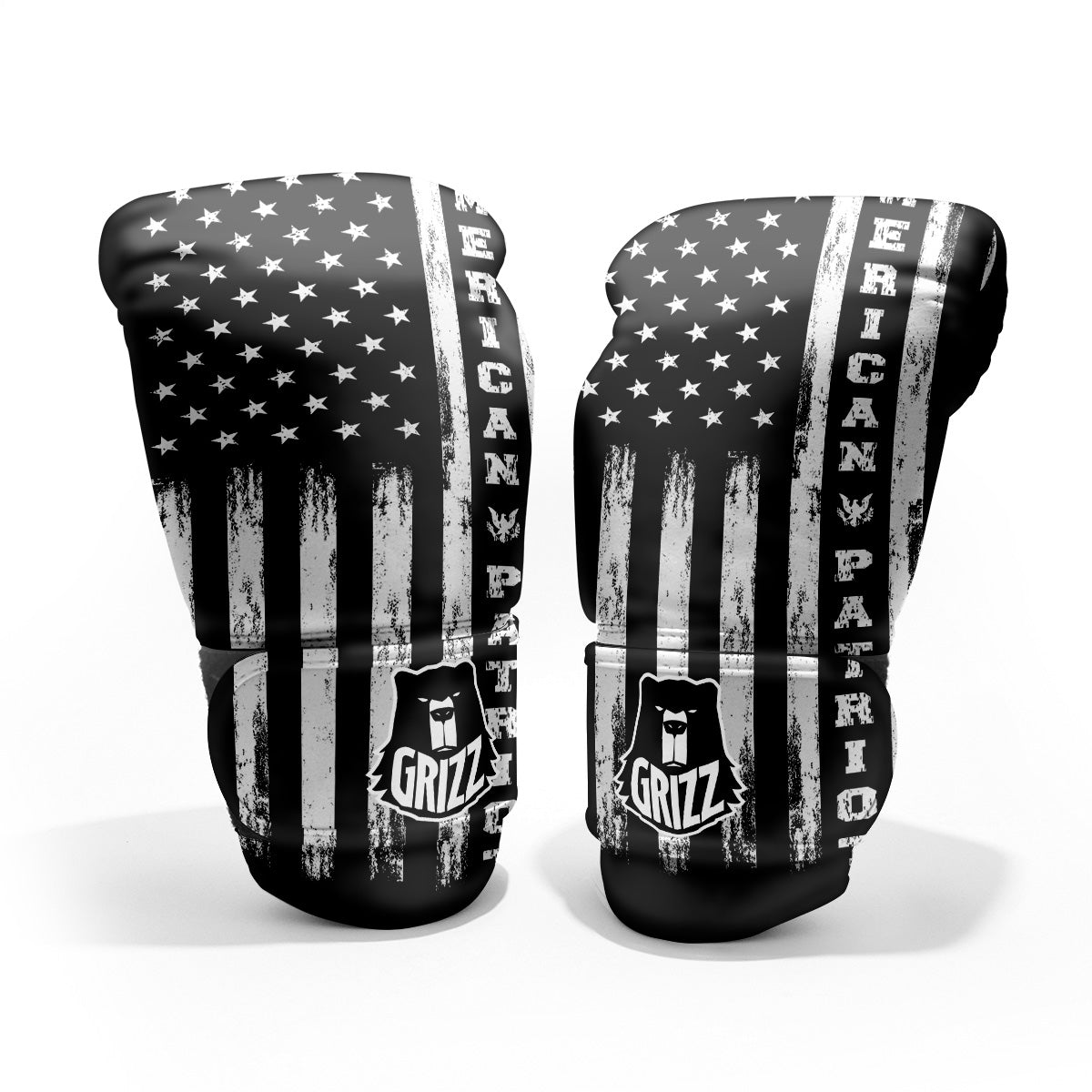 American Flag Grunge White And Black Print Pro Boxing Glove