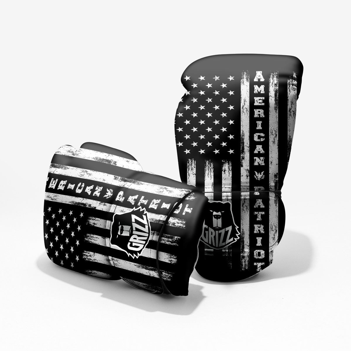 American Flag Grunge White And Black Print Pro Boxing Glove