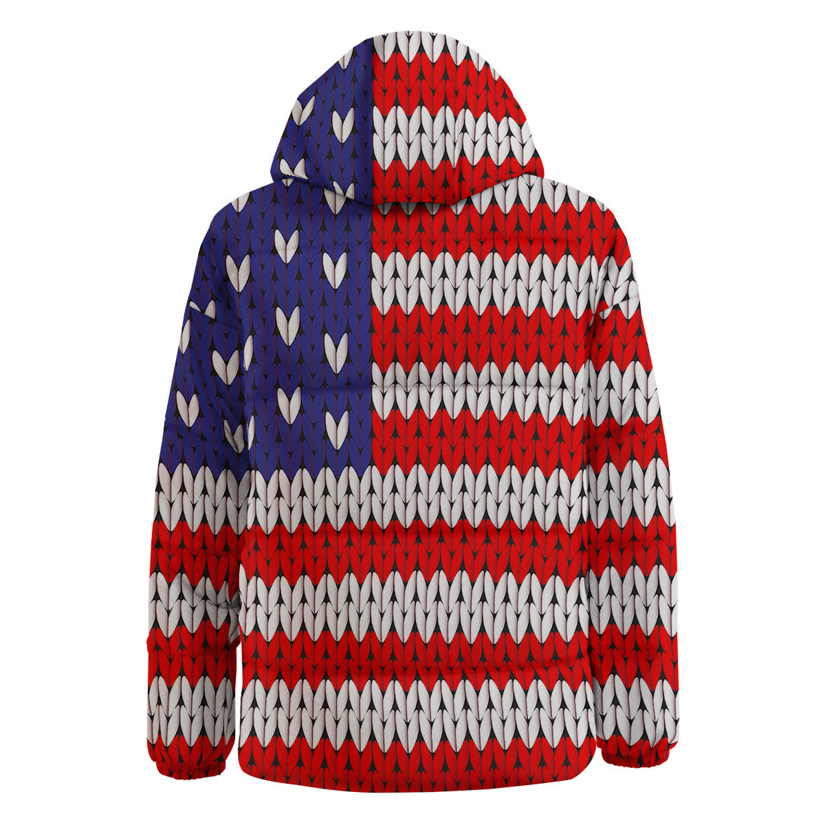 American Flag Knitted Print Down Jacket-grizzshop