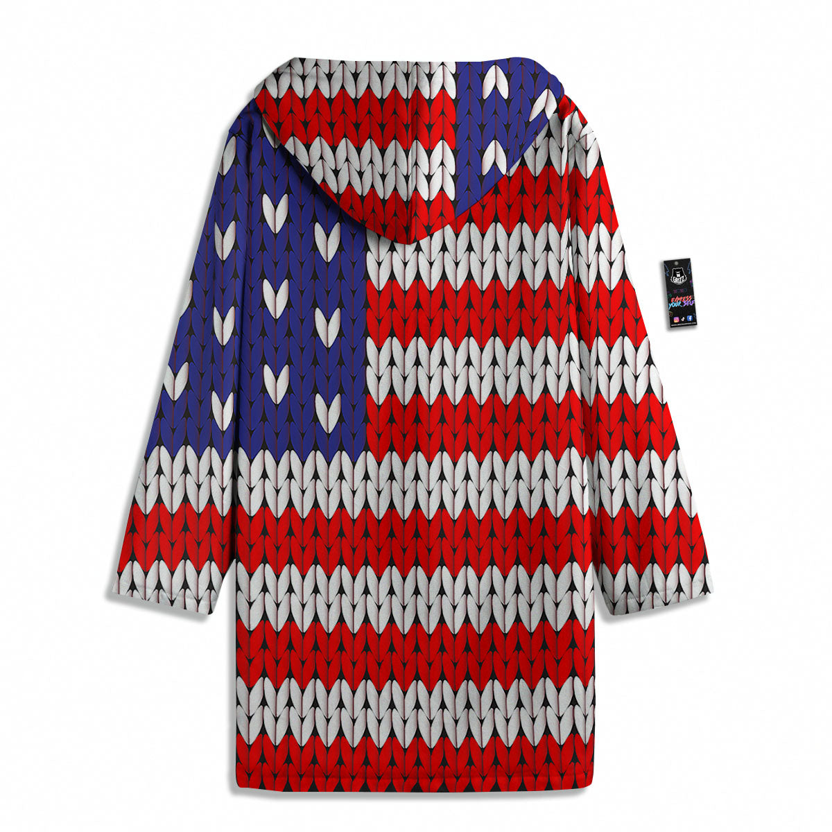 American Flag Knitted Print Men's Windbreaker Jacket-grizzshop