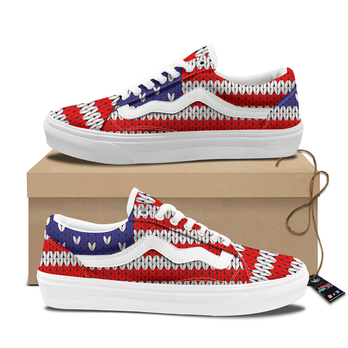 American Flag Knitted Print Skate Shoes-grizzshop