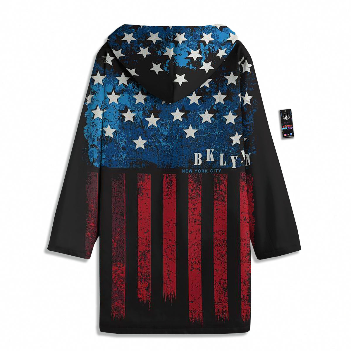 American Flag Vintage Print Men's Windbreaker Jacket-grizzshop